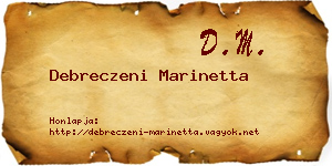 Debreczeni Marinetta névjegykártya